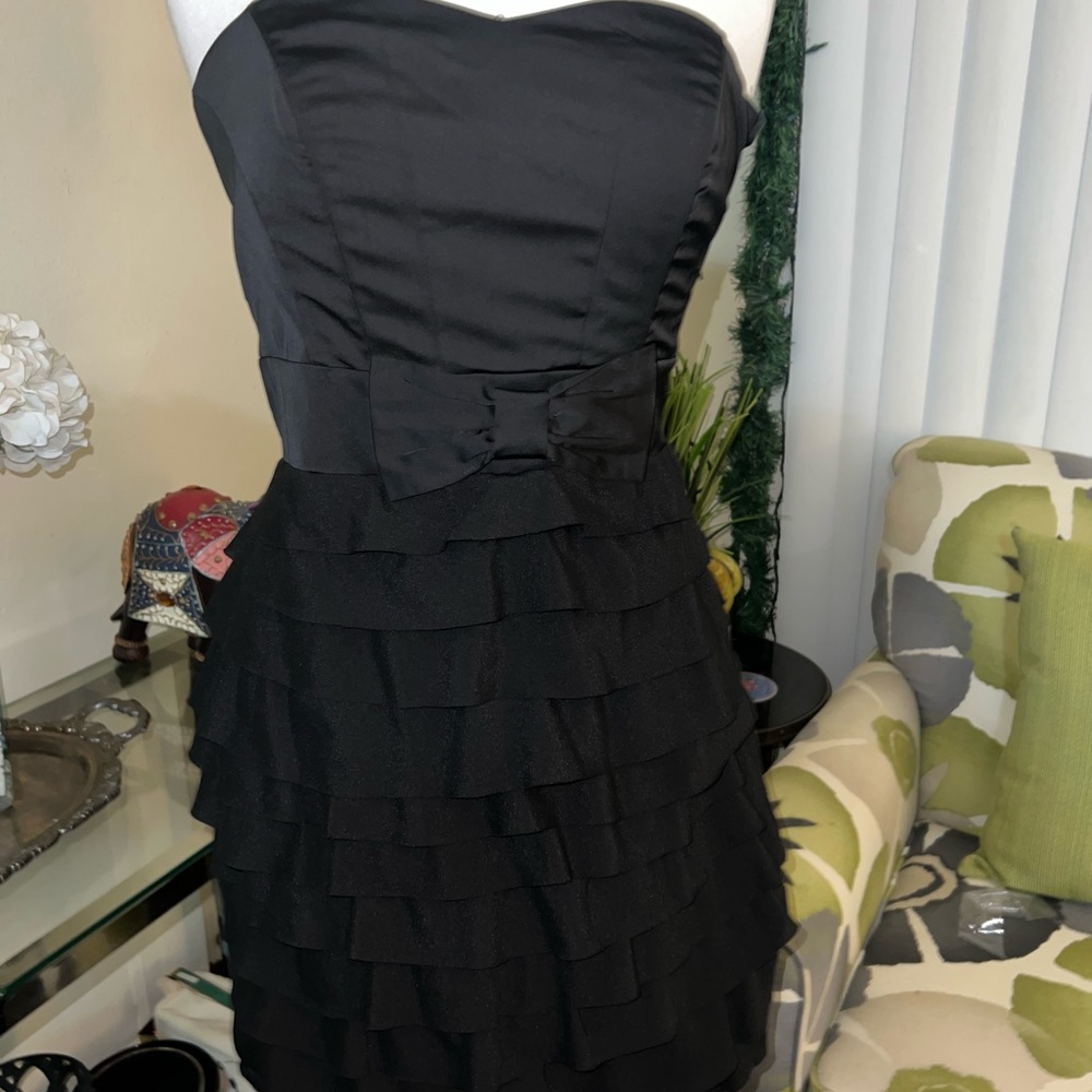 H&M Black Strapless Layered Dress